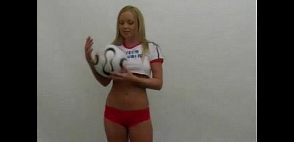  Blazing hot Czech soccer girl stripping
